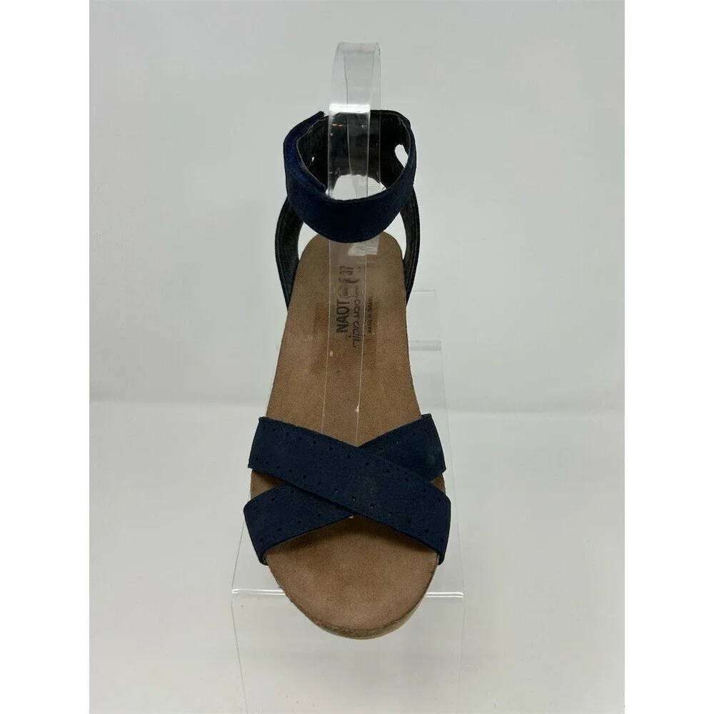 Naot Wand Womens Wedge Sandals Blue Strappy Ankle Strap Comfort Casual Size 37